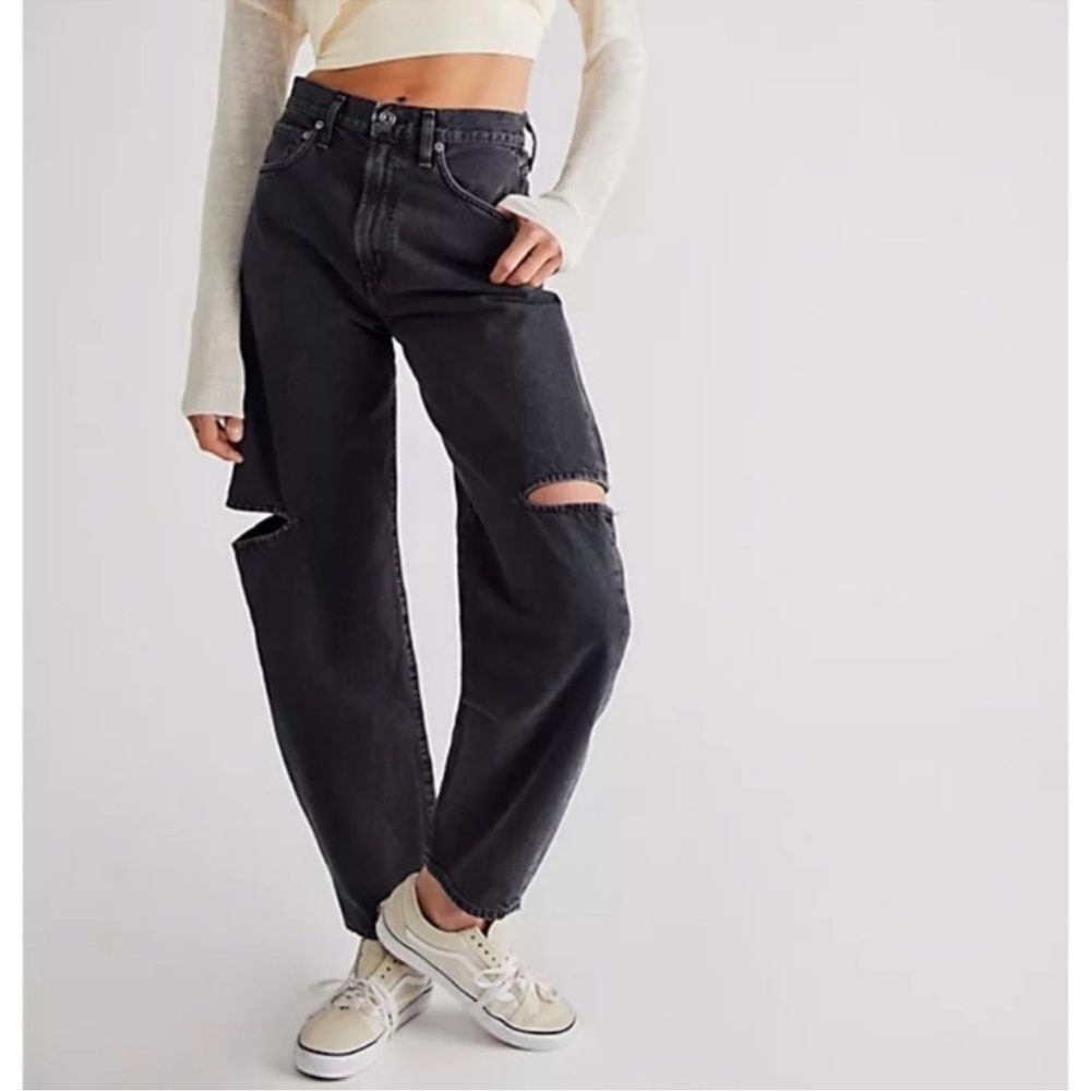 AGOLDE Sanna Slice High Rise Jeans in Percolate Black Size 24